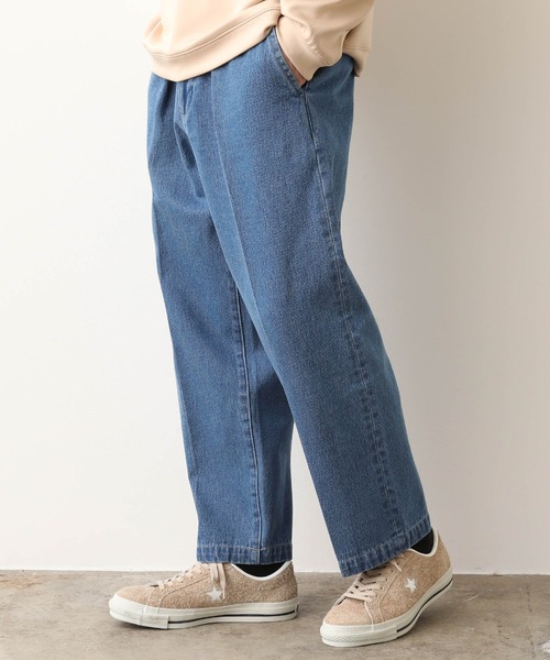 JUNRED(ジュンレッド)の「ミドルオンスデニムワイドテーパードタックパンツ(デニムパンツ・メンズ・ブルー/ネイビー・S/M/L)」の9枚目の写真