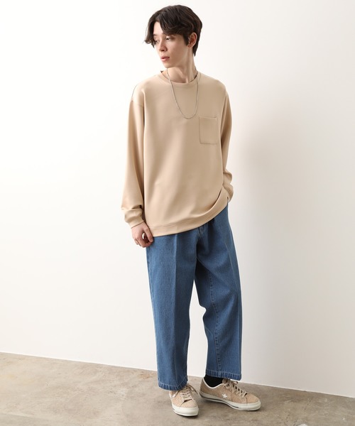 JUNRED(ジュンレッド)の「ミドルオンスデニムワイドテーパードタックパンツ(デニムパンツ・メンズ・ブルー/ネイビー・S/M/L)」の11枚目の写真