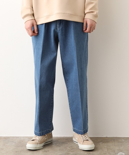 JUNRED(ジュンレッド)の「ミドルオンスデニムワイドテーパードタックパンツ(デニムパンツ・メンズ・ブルー/ネイビー・S/M/L)」の13枚目の写真