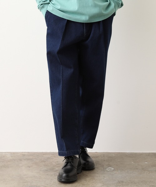 JUNRED(ジュンレッド)の「ミドルオンスデニムワイドテーパードタックパンツ(デニムパンツ・メンズ・ブルー/ネイビー・S/M/L)」の19枚目の写真