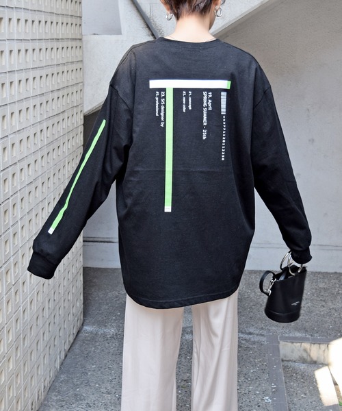 Marient（マリエント）の「AtoZ　ロンTシャツ（Tシャツ/カットソー・レディース・パープル/ホワイト/ブラック・FREE）」の2枚目の写真