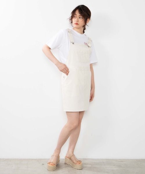 WEGO（ウィゴー）の「WEGO/デイリーツイルミニジャンスカ（ジャンパースカート・レディース・ブラック/オフホワイト/グリーン・FREE）」の13枚目の写真