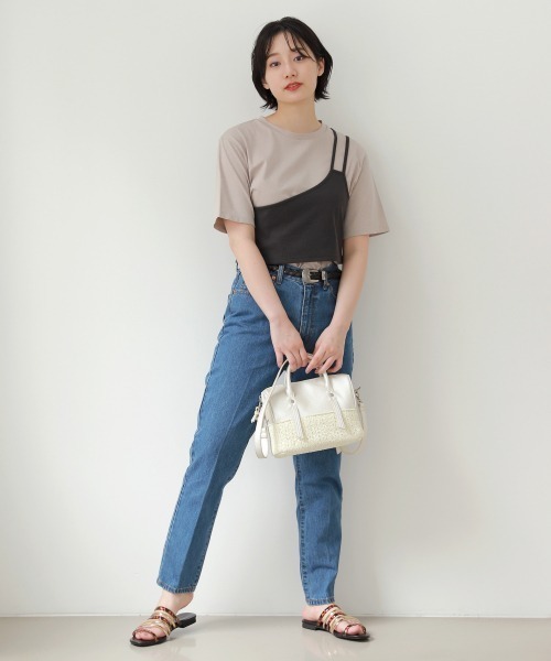 PAGEBOY（ページボーイ）の「ワンショルレイヤードカットソー（Tシャツ/カットソー・レディース・ブラック/オフホワイト/グレイッシュベージュ・FREE）」の13枚目の写真