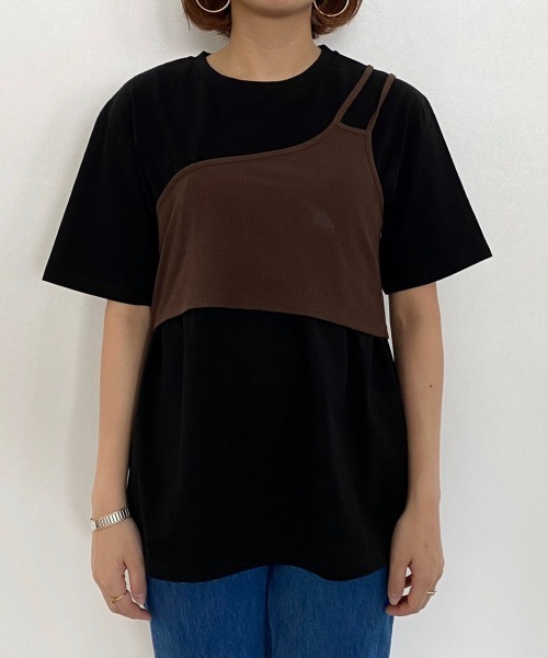 PAGEBOY（ページボーイ）の「ワンショルレイヤードカットソー（Tシャツ/カットソー・レディース・ブラック/オフホワイト/グレイッシュベージュ・FREE）」の14枚目の写真