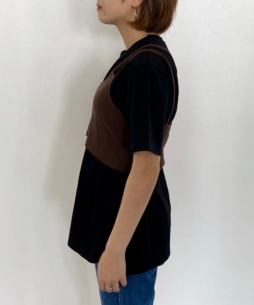PAGEBOY（ページボーイ）の「ワンショルレイヤードカットソー（Tシャツ/カットソー・レディース・ブラック/オフホワイト/グレイッシュベージュ・FREE）」の4枚目の写真