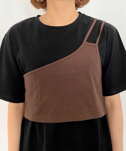 PAGEBOY（ページボーイ）の「ワンショルレイヤードカットソー（Tシャツ/カットソー・レディース・ブラック/オフホワイト/グレイッシュベージュ・FREE）」の10枚目の写真