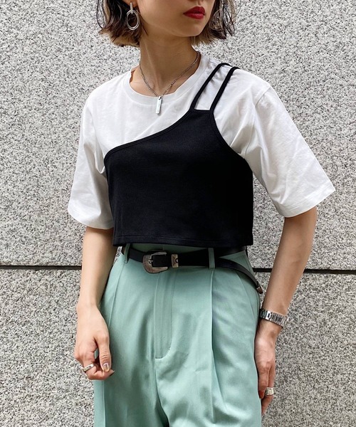 PAGEBOY（ページボーイ）の「ワンショルレイヤードカットソー（Tシャツ/カットソー・レディース・ブラック/オフホワイト/グレイッシュベージュ・FREE）」の11枚目の写真