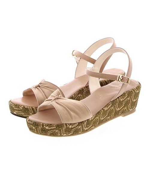 JELLY BEANS(ジェリービーンズ)の「レーシーウエッジサンダル<Riche>(204-52563)JELLY BEANS Riche(ジェリービーンズ リッシェ)(サンダル・レディース・ベージュ/ブラック/アイボリー・LL/S/M/L)」の9枚目の写真