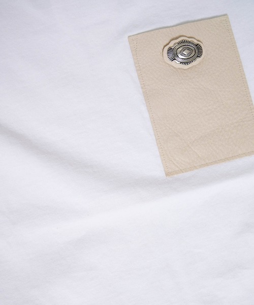 FUMIE TANAKA（フミエタナカ）の「【FUMIE=TANAKA(フミエタナカ)】レザーポケットTシャツ　F20S-33（Tシャツ/カットソー・レディース・ホワイト/キャメル/ネイビー・1）」の13枚目の写真