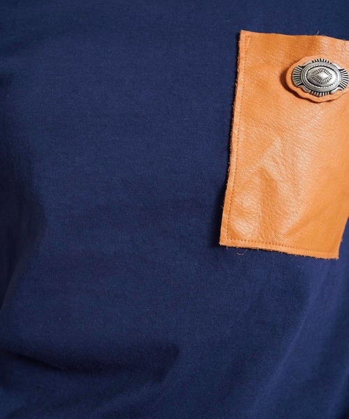 FUMIE TANAKA（フミエタナカ）の「【FUMIE=TANAKA(フミエタナカ)】レザーポケットTシャツ　F20S-33（Tシャツ/カットソー・レディース・ホワイト/キャメル/ネイビー・1）」の18枚目の写真