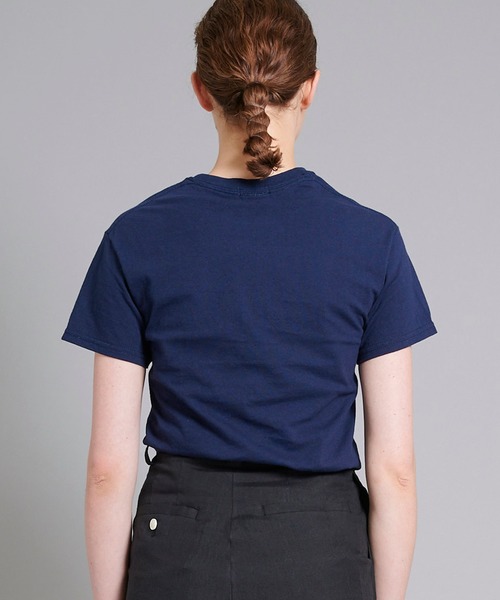 FUMIE TANAKA（フミエタナカ）の「【FUMIE=TANAKA(フミエタナカ)】レザーポケットTシャツ　F20S-33（Tシャツ/カットソー・レディース・ホワイト/キャメル/ネイビー・1）」の16枚目の写真