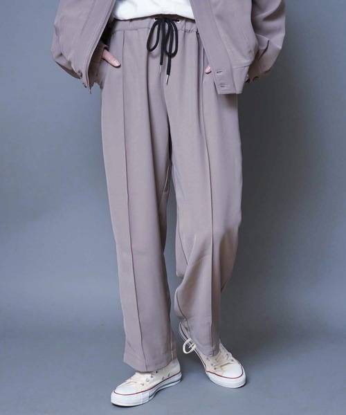 UNIIT（ユニット）の「【UNIIT】[shadow check easy pants/シャドーチェックイージーパンツ(セットアップ対応)]ワイドチェックパンツ　チェック柄ワイドパンツ　無地ワイドパンツ（その他パンツ・メンズ・ベージュ/ネイビー/ベージュ系その他/ブラック/ブルー/ブラウン・MEDIUM/LARGE）」の4枚目の写真