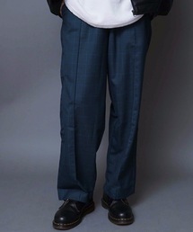 【UNIIT】[shadow check easy pants/シャドーチェックイージーパンツ(セットアップ対応)]ワイドチェックパンツ　チェック柄ワイドパンツ　無地ワイドパンツ