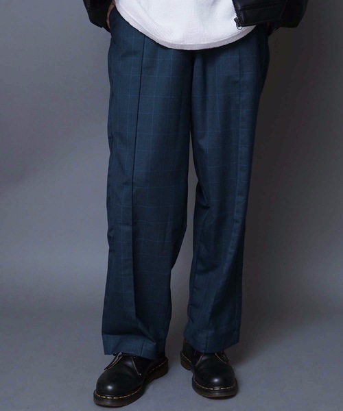 UNIIT（ユニット）の「【UNIIT】[shadow check easy pants/シャドーチェックイージーパンツ(セットアップ対応)]ワイドチェックパンツ　チェック柄ワイドパンツ　無地ワイドパンツ（その他パンツ・メンズ・ベージュ/ネイビー/ベージュ系その他/ブラック/ブルー/ブラウン・MEDIUM/LARGE）」の5枚目の写真