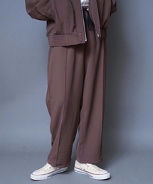 【UNIIT】[shadow check easy pants/シャドーチェックイージーパンツ(セットアップ対応)]ワイドチェックパンツ　チェック柄ワイドパンツ　無地ワイドパンツ