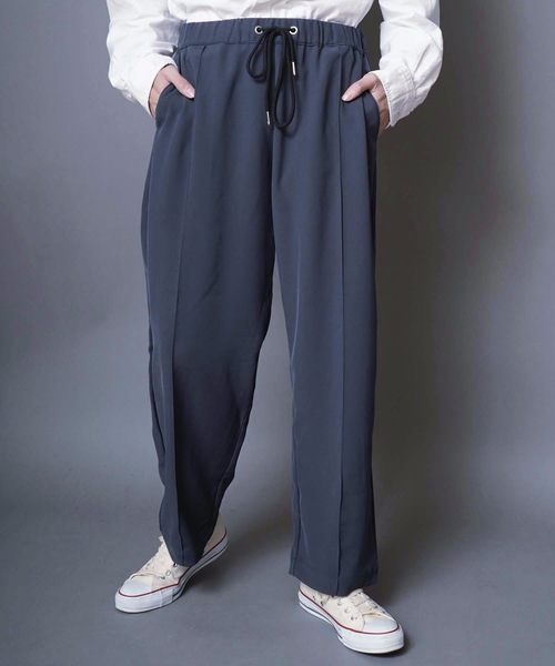 UNIIT（ユニット）の「【UNIIT】[shadow check easy pants/シャドーチェックイージーパンツ(セットアップ対応)]ワイドチェックパンツ　チェック柄ワイドパンツ　無地ワイドパンツ（その他パンツ・メンズ・ベージュ/ネイビー/ベージュ系その他/ブラック/ブルー/ブラウン・MEDIUM/LARGE）」の6枚目の写真