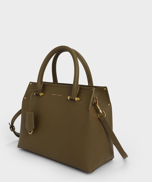 CHARLES & KEITH(チャールズ & キース)の「ダブルハンドル トートバッグ / Double Handle Tote Bag(トートバッグ・レディース・ブラック/グレー/レッド/カーキ/ダークブルー・L)」の20枚目の写真