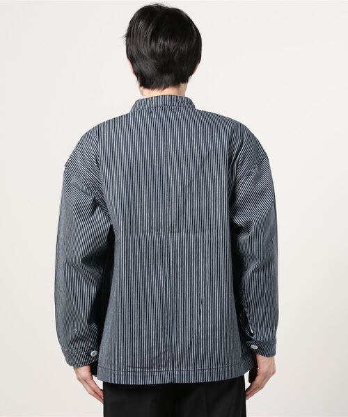 FREE GATE（フリーゲート）の「FREE GATE ビッグシルエット スラブデニム ノーカラー カバーオール（カバーオール・メンズ・ブルー/ネイビー/ブルー系その他・S/LL/L/M）」の5枚目の写真