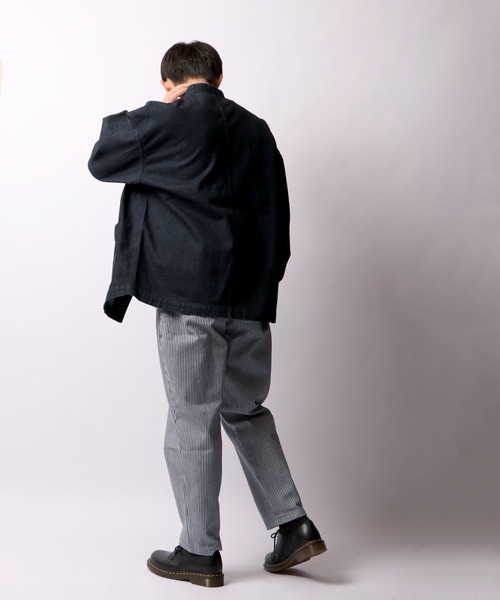 FREE GATE（フリーゲート）の「FREE GATE ビッグシルエット スラブデニム ノーカラー カバーオール（カバーオール・メンズ・ブルー/ネイビー/ブルー系その他・S/LL/L/M）」の11枚目の写真