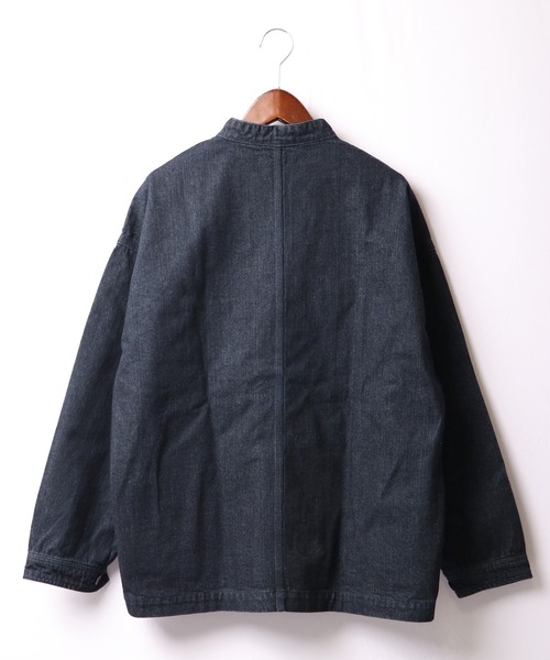 FREE GATE（フリーゲート）の「FREE GATE ビッグシルエット スラブデニム ノーカラー カバーオール（カバーオール・メンズ・ブルー/ネイビー/ブルー系その他・S/LL/L/M）」の8枚目の写真