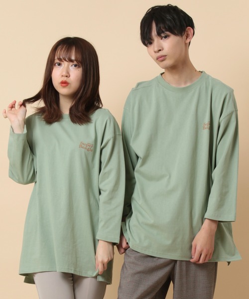 PEANUTS(ピーナッツ)の「【PEANUTS/ピーナッツ】スヌーピー バックプリント オーバーサイズ ユニセックス 八分袖Tシャツ/ロンT(Tシャツ/カットソー・メンズ・オフホワイト/グリーン/チャコールグレー/パープル・XL/M/L)」の15枚目の写真