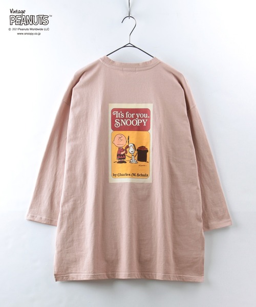 PEANUTS(ピーナッツ)の「【PEANUTS/ピーナッツ】スヌーピー バックプリント オーバーサイズ ユニセックス 八分袖Tシャツ/ロンT(Tシャツ/カットソー・メンズ・オフホワイト/グリーン/チャコールグレー/パープル・XL/M/L)」の12枚目の写真