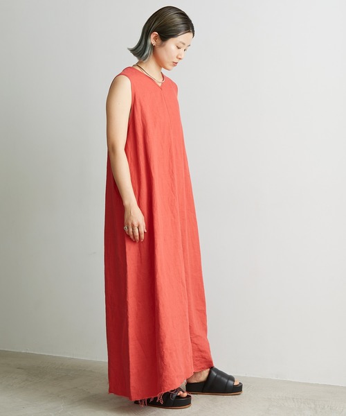 nitca（ニトカ）の「プレーンファブリックVネックワンピース（ワンピース・レディース・レッド/キナリ/ブラック・FREE）」の5枚目の写真