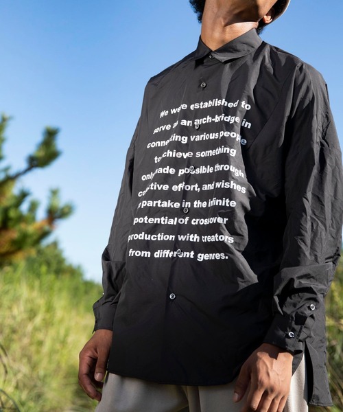 OURET（オーレット）の「撥水フルダルタイプライター ボックスドルマンシャツ（シャツ/ブラウス・メンズ・イエロー/ブルーグリーン/グレー系その他/ブラック・2/1/3）」の2枚目の写真