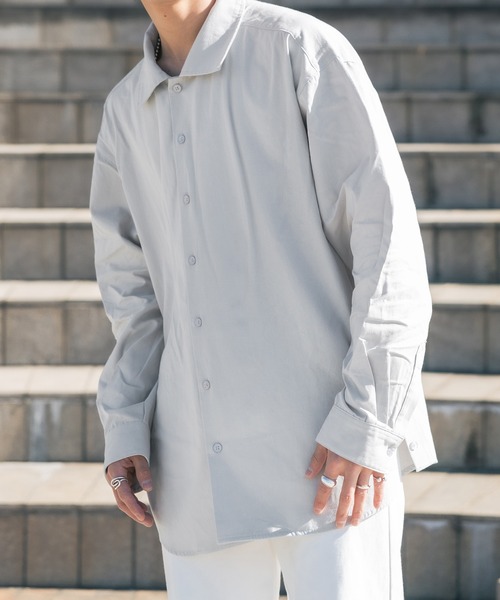 Adoon plain】オープンカラーサイドボタンシャツ（シャツ/ブラウス