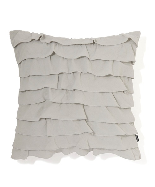 SALE価格23:59まで　Francfranc クッションカバー45×45 ソリッドギャザー クッションカバー 450×450 アイボリー（A-069