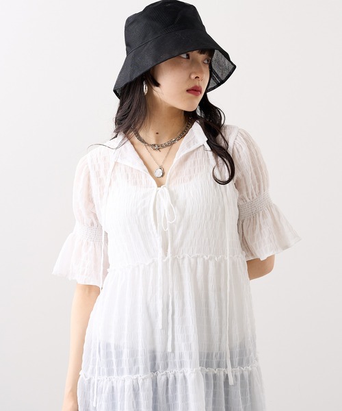 RASVOA（ラスボア）の「シアーパターンバケットハット（ハット・レディース・グリーン/ブラック系その他/ホワイト系その他/ブルー/ブラック・FREE）」の12枚目の写真