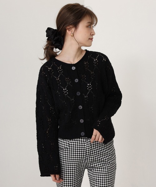 one after another NICE CLAUP（ワンアフターアナザーナイスクラップ）の「すかしあみカーディガン（カーディガン/ボレロ・レディース・ブラック/ベージュ/イエロー/アイボリー・FREE）」の21枚目の写真