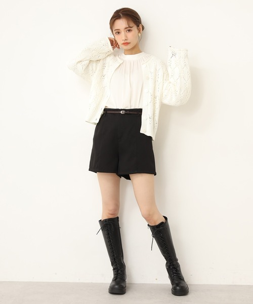 one after another NICE CLAUP（ワンアフターアナザーナイスクラップ）の「すかしあみカーディガン（カーディガン/ボレロ・レディース・ブラック/ベージュ/イエロー/アイボリー・FREE）」の18枚目の写真