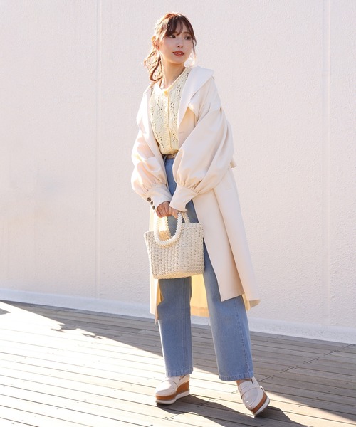 one after another NICE CLAUP（ワンアフターアナザーナイスクラップ）の「すかしあみカーディガン（カーディガン/ボレロ・レディース・ブラック/ベージュ/イエロー/アイボリー・FREE）」の14枚目の写真