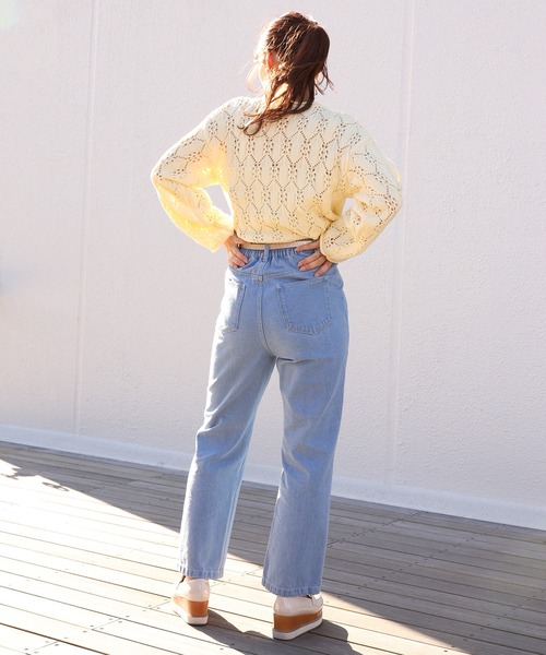 one after another NICE CLAUP（ワンアフターアナザーナイスクラップ）の「すかしあみカーディガン（カーディガン/ボレロ・レディース・ブラック/ベージュ/イエロー/アイボリー・FREE）」の13枚目の写真