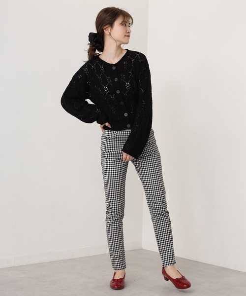 one after another NICE CLAUP（ワンアフターアナザーナイスクラップ）の「すかしあみカーディガン（カーディガン/ボレロ・レディース・ブラック/ベージュ/イエロー/アイボリー・FREE）」の7枚目の写真