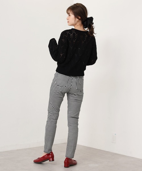 one after another NICE CLAUP（ワンアフターアナザーナイスクラップ）の「すかしあみカーディガン（カーディガン/ボレロ・レディース・ブラック/ベージュ/イエロー/アイボリー・FREE）」の8枚目の写真