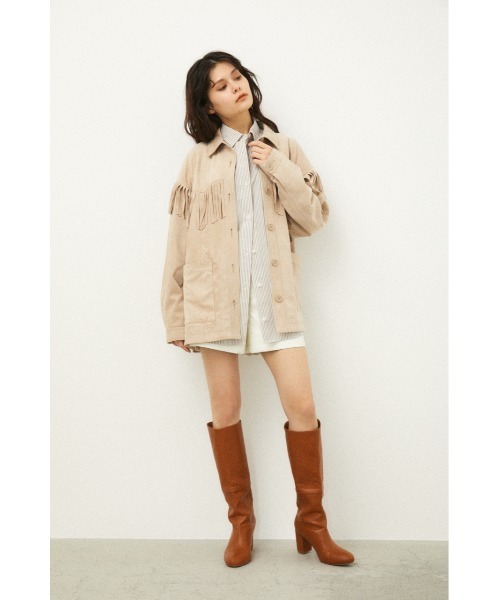 LAGUA GEM(ラグアジェム)の「WESTERN FRINGE JK(ミリタリージャケット・レディース・ライトベージュ/ライトブルー・FREE)」の21枚目の写真