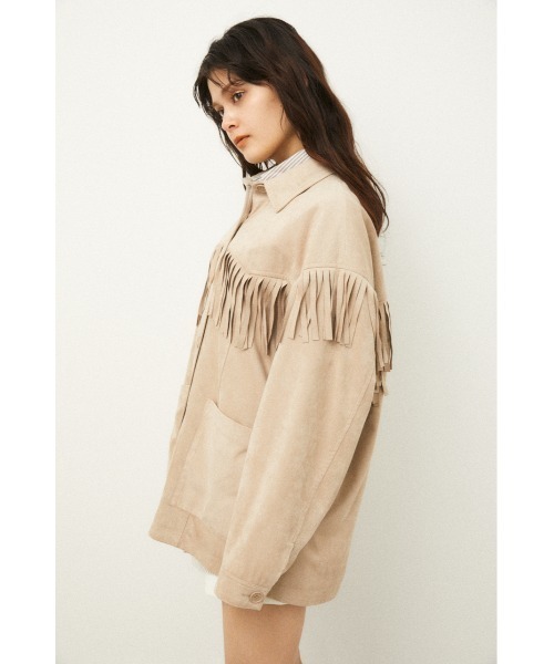 LAGUA GEM(ラグアジェム)の「WESTERN FRINGE JK(ミリタリージャケット・レディース・ライトベージュ/ライトブルー・FREE)」の11枚目の写真