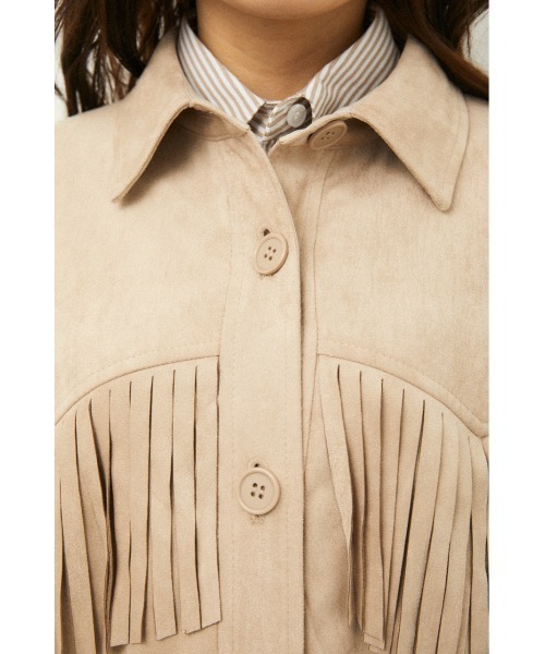 LAGUA GEM(ラグアジェム)の「WESTERN FRINGE JK(ミリタリージャケット・レディース・ライトベージュ/ライトブルー・FREE)」の3枚目の写真