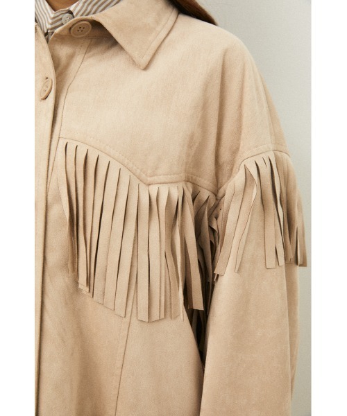 LAGUA GEM(ラグアジェム)の「WESTERN FRINGE JK(ミリタリージャケット・レディース・ライトベージュ/ライトブルー・FREE)」の9枚目の写真