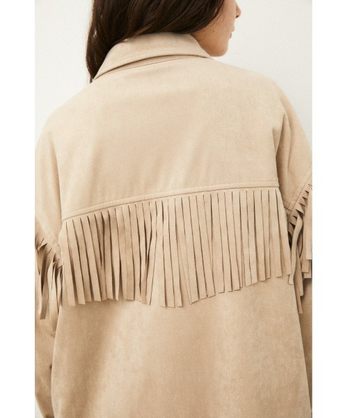 LAGUA GEM(ラグアジェム)の「WESTERN FRINGE JK(ミリタリージャケット・レディース・ライトベージュ/ライトブルー・FREE)」の14枚目の写真