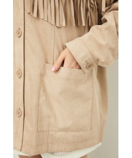 LAGUA GEM(ラグアジェム)の「WESTERN FRINGE JK(ミリタリージャケット・レディース・ライトベージュ/ライトブルー・FREE)」の22枚目の写真