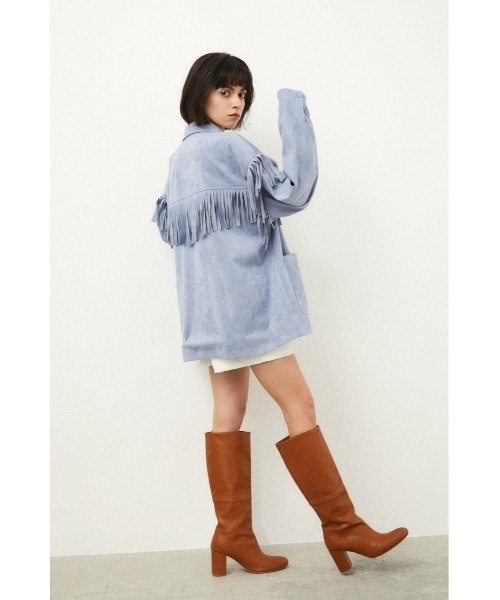 LAGUA GEM(ラグアジェム)の「WESTERN FRINGE JK(ミリタリージャケット・レディース・ライトベージュ/ライトブルー・FREE)」の7枚目の写真