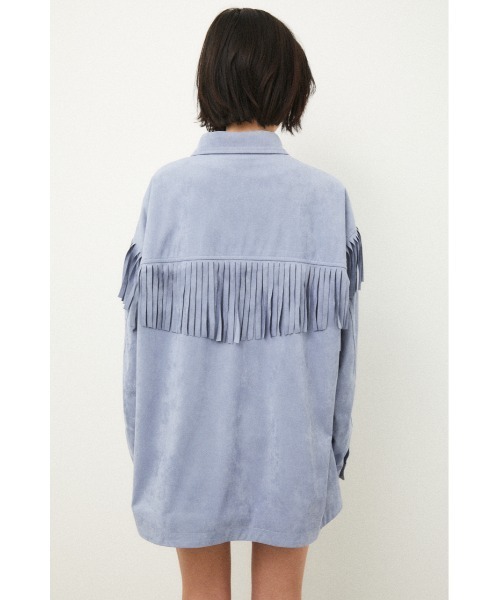 LAGUA GEM(ラグアジェム)の「WESTERN FRINGE JK(ミリタリージャケット・レディース・ライトベージュ/ライトブルー・FREE)」の4枚目の写真