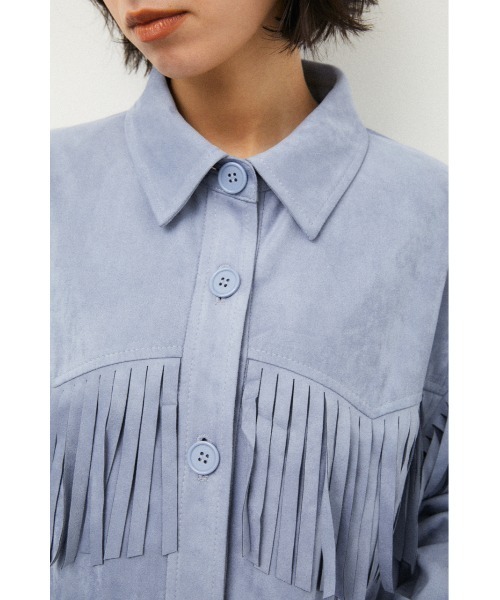 LAGUA GEM(ラグアジェム)の「WESTERN FRINGE JK(ミリタリージャケット・レディース・ライトベージュ/ライトブルー・FREE)」の10枚目の写真