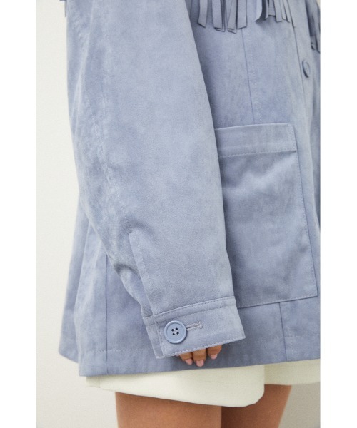 LAGUA GEM(ラグアジェム)の「WESTERN FRINGE JK(ミリタリージャケット・レディース・ライトベージュ/ライトブルー・FREE)」の8枚目の写真