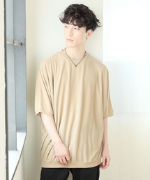 TopIsm | 【2021 SPRING】 ワイドシルエット ドロップショルダー ドルマンスリーブ無地 半袖カットソー(Tシャツ/カットソー)