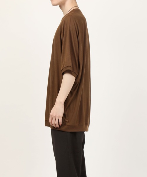TopIsm（トップイズム）の「ドルマンスリーブ無地 半袖カットソー（Tシャツ/カットソー・メンズ・ホワイト/チャコールグレー/ブラック/ベージュ/ブラウン・M/L）」の6枚目の写真