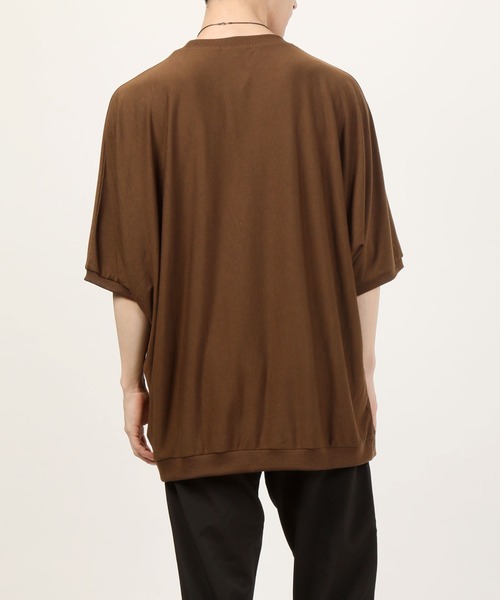 TopIsm（トップイズム）の「ドルマンスリーブ無地 半袖カットソー（Tシャツ/カットソー・メンズ・ホワイト/チャコールグレー/ブラック/ベージュ/ブラウン・M/L）」の16枚目の写真